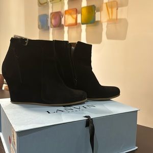 Lanvin Black Wedge Boots